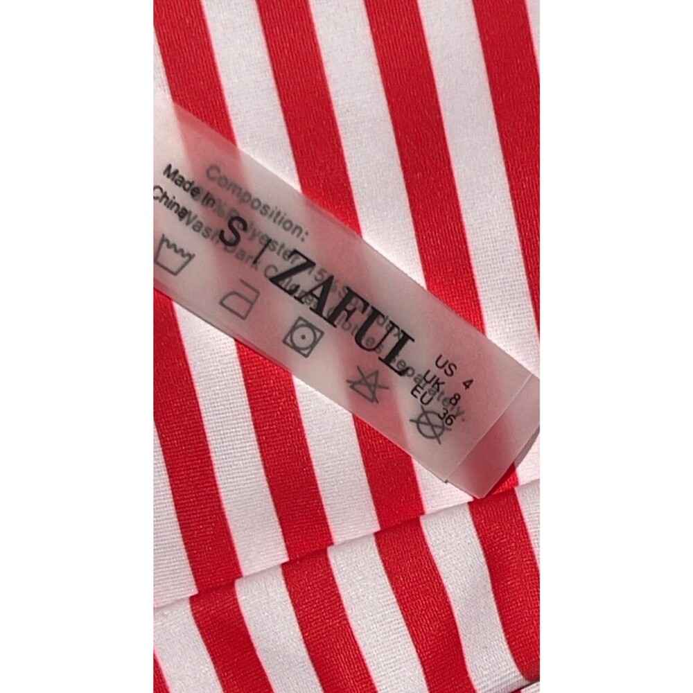 ZAFUL FOREVER YOUNG Bikini Set Red/White Blue Patriotic Women’s SZ 4 Swimwear - Picture 8 of 11